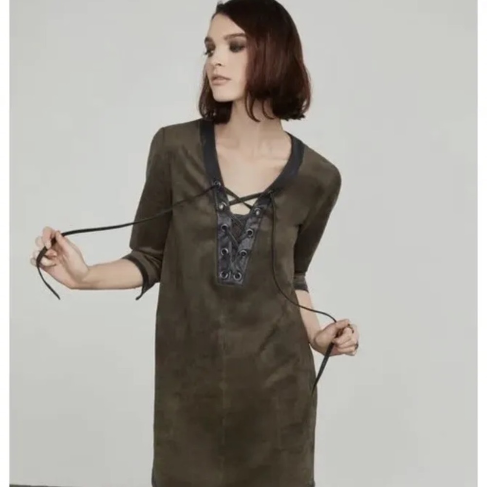 BCBG MAX AZRIA DARK FATIGUE YOUSRA DRESS QVV67L76 SZ Small $248.00